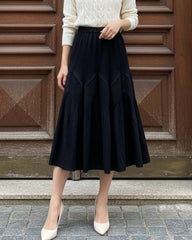 Geometric Pleated Midi Skirt