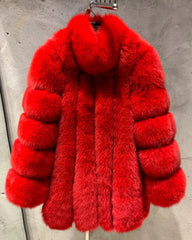 Luxury Genuine Fox Fur Coat