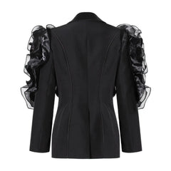 Luxury Avant-Garde Tailored Ruffled Blazer