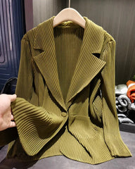 Thick Pleated Draped Cardigan