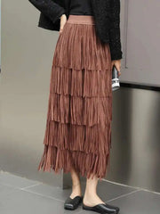 Plissé Pleats Maxi Skirt