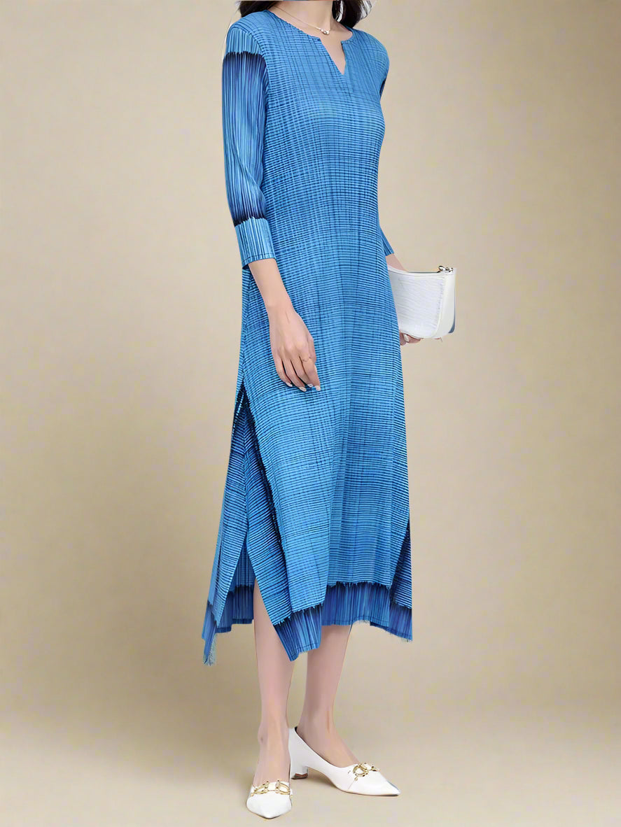 Luxury Casual Pleated Midi Dress