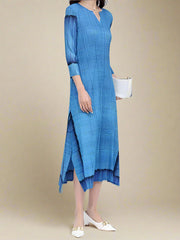 Luxury Casual Pleated Midi Dress