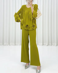 Luxurious Pleated Pants Set