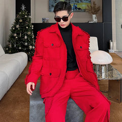 Men's Twill Wide-Leg Japanese Set