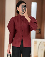 Elegant Plissé Blouse Top