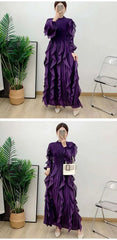 Luxurious Plissé Ruffles Dress