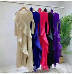 Luxury Plissé Waterfall Dress
