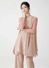 Luxury Formal Metallic Pleats Set