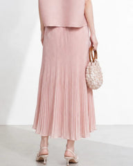 Asymmetric Ruffled Plisse Skirt