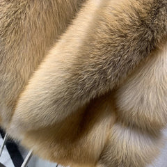 Golden Island Fox Fur Cropped Bomber