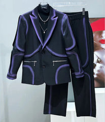 Men's Modern Airbrush Design Suit
