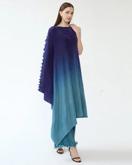 Asymmetric Pleated Trouser Set