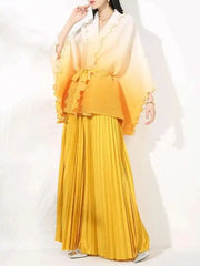 Chic Pleated Modest Skirt Set