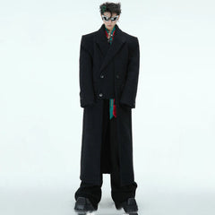 Men's Luxe Wool-Blend Long Coat