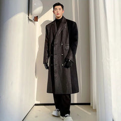 Luxe Textured Japanese Trench Coat for Men