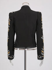 Luxury Beaded Metallic Blazer
