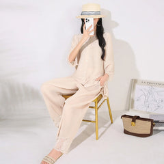 Truly Pleated Stretchy Pants Set
