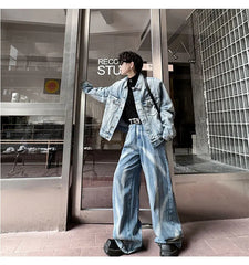 Men's Luxury Streetwear Denim Jacket + Jeans Set