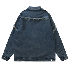 Men's Casual High Streetwear Distressed Denim Jacket