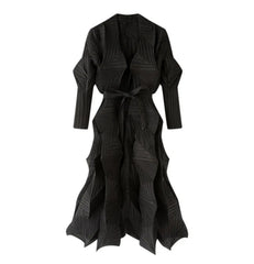 Geometric Pleated Trench Coat