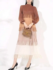 Luxury Pleated Fringe Dress