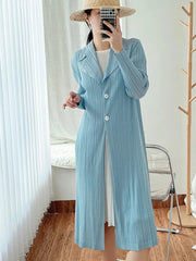 Tailored Plisse Duster Coat