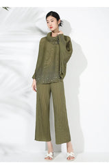 2 Piece Truly Pleated Sweater & Pant Set