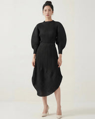 Pleated Asymmetric Skirt & Top Set