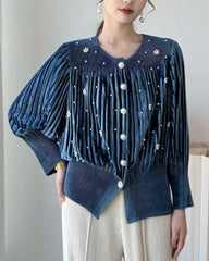 Luxury Velvet Pleated Blouse