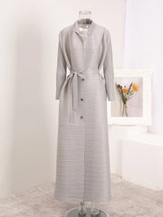 Truly Pleated Stretchy Long Coat