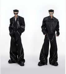 Men's Japanese Streetwear Zipped Pants