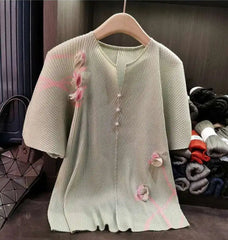 Luxury Pleated Stretchy Blouse
