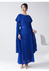 Maxi Pleated Skirt & Dolman Sleeve Top