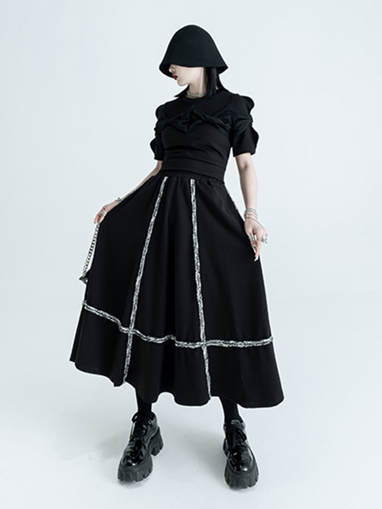 Couture Glam Black A-Line Skirt