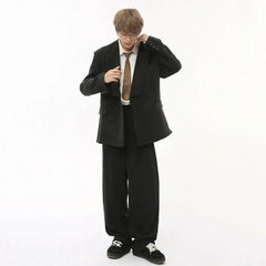 Men's Corduroy Blazer & Baggy Pants 2-Piece Set