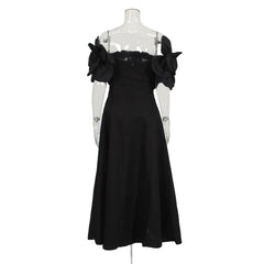 Luxury Off-Shoulder 3D Bloom Dress