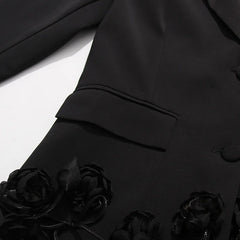 3D Floral Appliqué Blazer