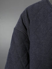 Quilted Collarless Jacket & Scarf