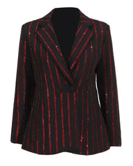 Luxury Bejeweled Striped Blazer