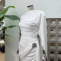 Luxury One-Shoulder Ruched Dress