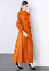 Luxury Pleats Floral Formal Dress