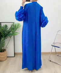 Truly Pleated Ruffle Sleeve Dress