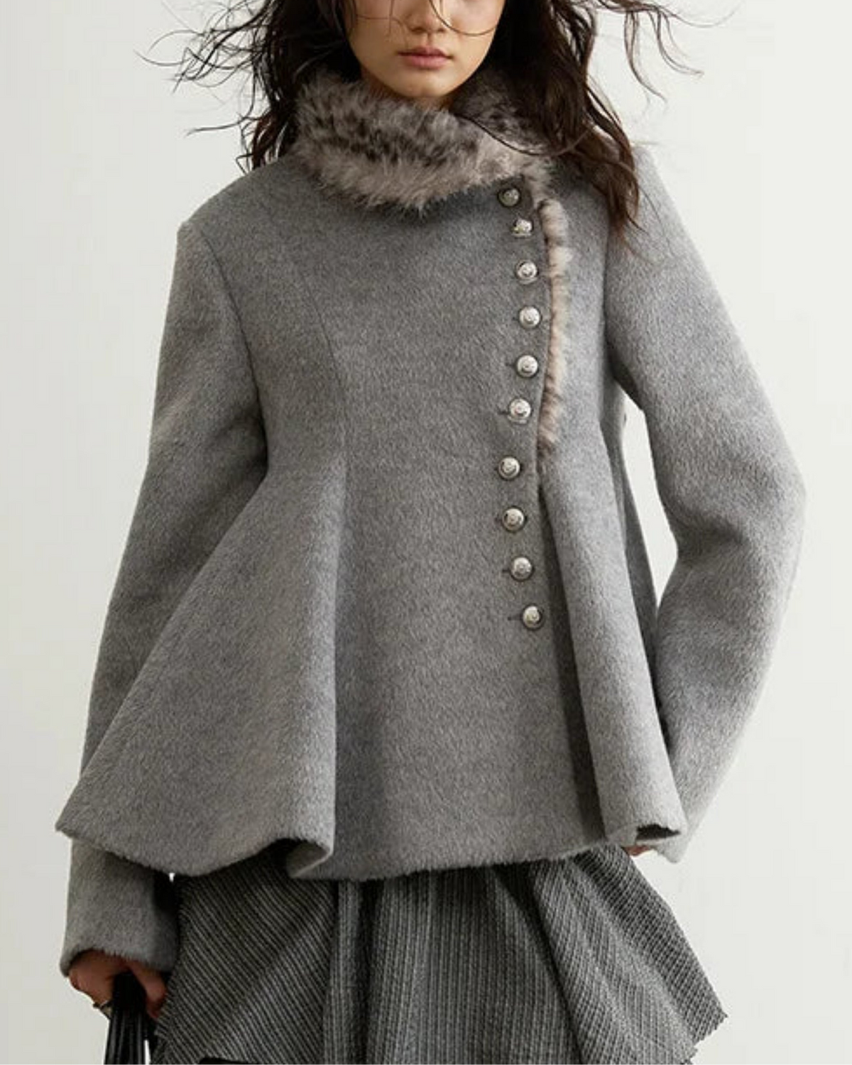 Luxury Woolen Peplum Jacket