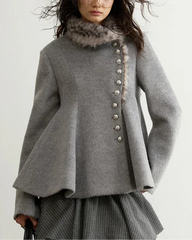 Luxury Woolen Peplum Jacket