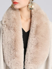 Women's Plush Faux Fur Woolen Cloak Coat