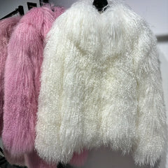 Couture Mongolian Curly Shearling Jacket