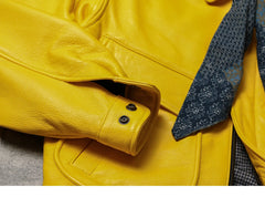 Men's Faux Leather Bomber Jacket