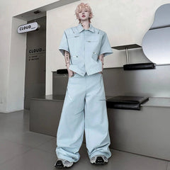 Avant-Garde Men's Japanese Denim Co-ord Set