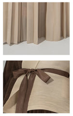 Formal Micro-Pleated Skirt Set